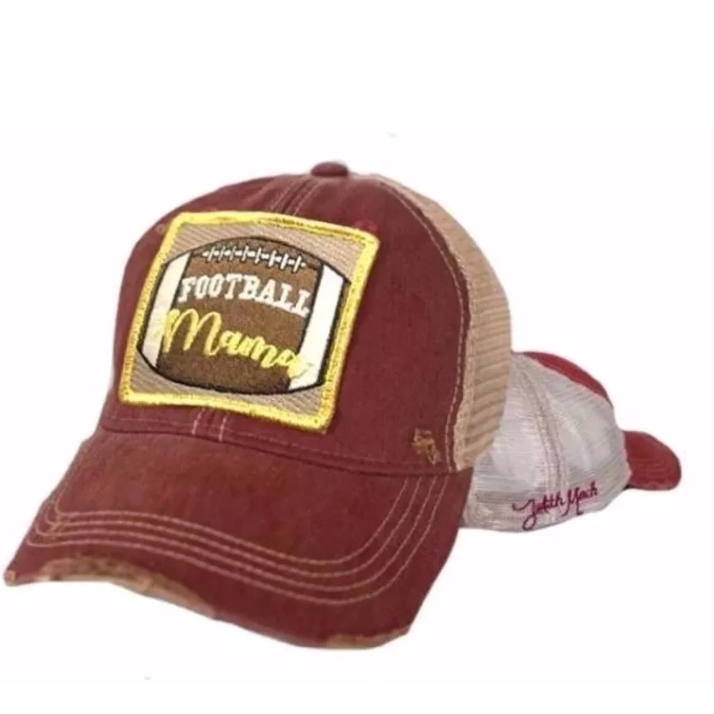 Judith March Football 🏈 Mama HAT Trucker Red
